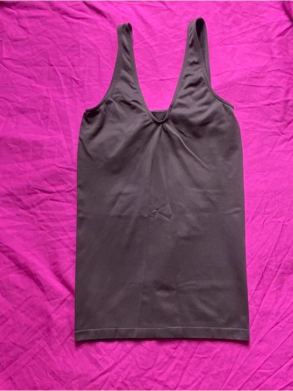 Women's Brown Shapewear Sleeveless V-Neck Tank Top Vintage y2k top